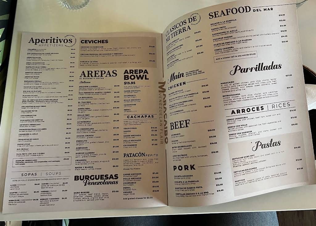 MARACAIBO Menu 4