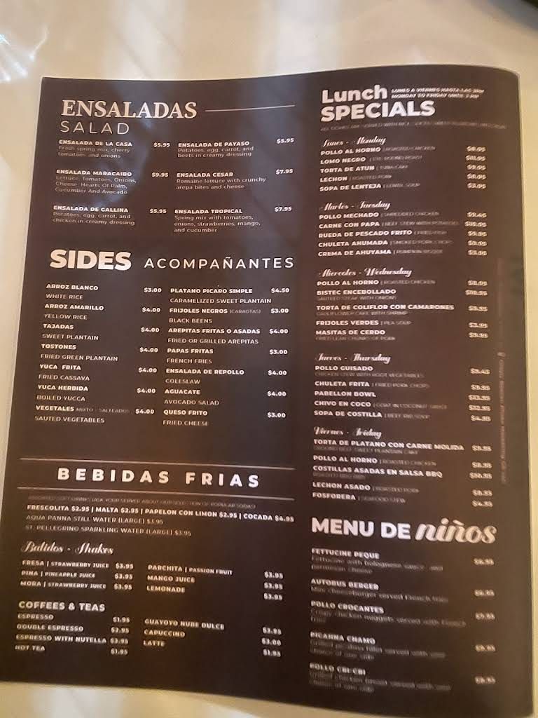 MARACAIBO Menu 7
